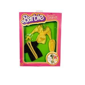 Vintage 1978 Barbie Fashion Originals 1023 Gold Black Outfit Mattel NRFB